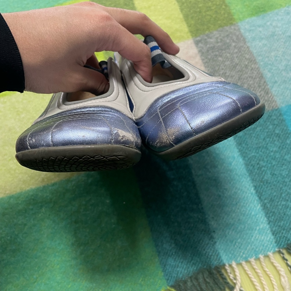 Prada Sport SS2000 technical cut-out slip-on trainers in a metallic blue/silver - Picture 6 of 9